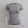 Basic Style Round Neck Short Sleeve Women's Tight Sexy Looty Lush