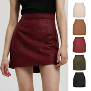 Bronzing Leopard Suede Skirt European And American High Waist Skirt Looty Lush