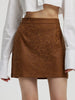 Bronzing Leopard Suede Skirt European And American High Waist Skirt Looty Lush