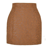 Bronzing Leopard Suede Skirt European And American High Waist Skirt Looty Lush