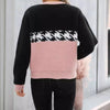 Contrast Color Pullover Round Neck Knitted Sweater Looty Lush