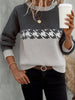 Contrast Color Pullover Round Neck Knitted Sweater Looty Lush