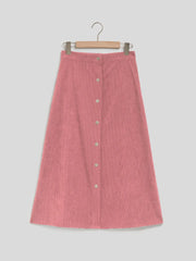 Corduroy Skirt Long Single-breasted High Waist Autumn And Winter Skirt Looty Lush