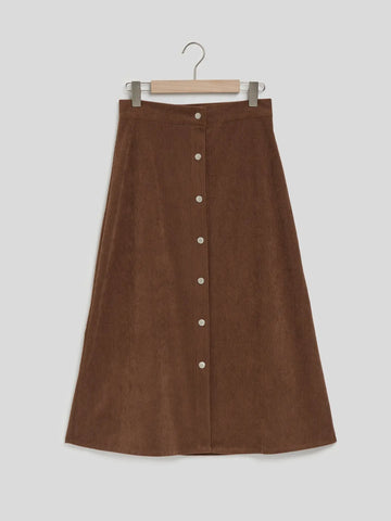 Corduroy Skirt Long Single-breasted High Waist Autumn And Winter Skirt Looty Lush