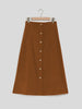 Corduroy Skirt Long Single-breasted High Waist Autumn And Winter Skirt Looty Lush