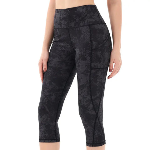 Cropped Pants Yoga Clothes Leggings Printed Fitness Pants Looty Lush