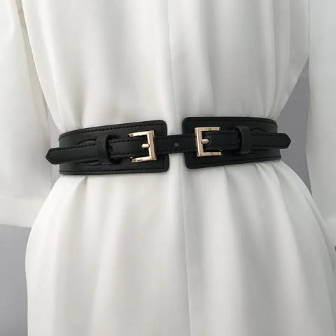 Elastic Waist Seal Double Buckle Fashion Simple Elastic Waistband Women Looty Lush