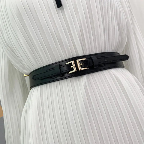 Elastic Waist Seal Double Buckle Fashion Simple Elastic Waistband Women Looty Lush