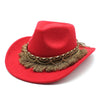 Ethnic Style Tassel Felt Cap Jazz Flat Brim Hat Looty Lush