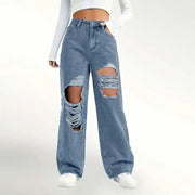 European And American Fashion Ripped High Waist Jeans Looty Lush