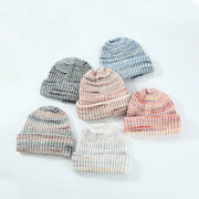 European And American Ins Warm Autumn And Winter Multi-color Niche Gradient Flanging With Wool Knitted Hat Women Looty Lush