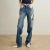 Fashion Casual High-grade Straight-leg Pants High Waist Hollow Design Looty Lush