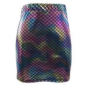 Fashion Mermaid Scale Short Skirt Elastic Hip Skirt Looty Lush