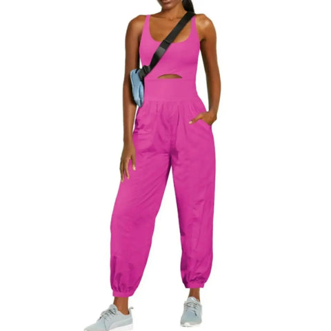 Fashion Sports Women's Outdoor Clothing Yoga Hollow Cross Comfortable Fitness Vest Jumpsuit Looty Lush