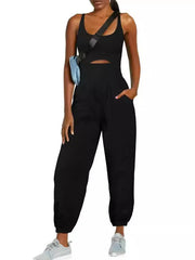 Fashion Sports Women's Outdoor Clothing Yoga Hollow Cross Comfortable Fitness Vest Jumpsuit Looty Lush