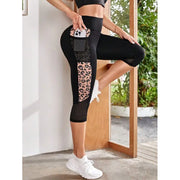 Female Leopard Splicing High Waist Yoga Pants Looty Lush