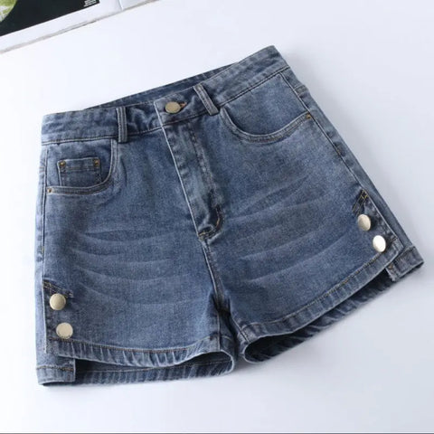 High Waist Denim Shorts Slimming Versatile Loose Word Outerwear Hot Pants Trendy Looty Lush