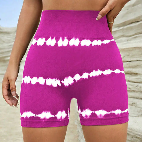 High Waist Tie-dye Yoga Shorts For Women Shorts Looty Lush