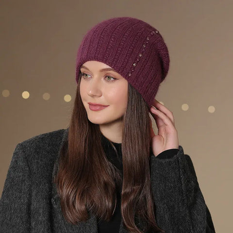 Knitted Wool Double-layer Warm Hat Fashion Looty Lush