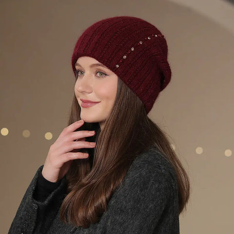 Knitted Wool Double-layer Warm Hat Fashion Looty Lush