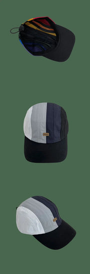 Korean Ins Rainbow Color-blocking Peaked Cap Sun-proof Quick-drying Looty Lush