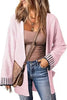 Long Sleeve Color Stitching Knitted Cardigan Pocket Women's Clothing Looty Lush