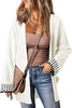 Long Sleeve Color Stitching Knitted Cardigan Pocket Women's Clothing Looty Lush