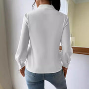 Long Sleeve Design Sense V-neck Loose Top Looty Lush