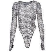 Micro Transparent Long Sleeve Skinny Inner Match Women's Printed Looty Lush