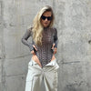 Micro Transparent Long Sleeve Skinny Inner Match Women's Printed Looty Lush