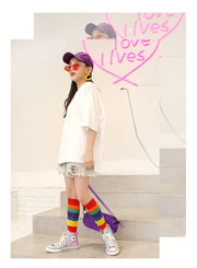 Mid-calf Socks Rainbow Cotton Socks Looty Lush