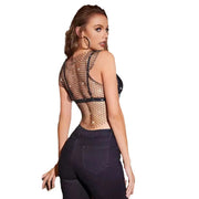 Back view of the vest showcasing the net drill fabric