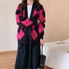 Plaid Knitted Cardigan Coat For Women Looty Lush