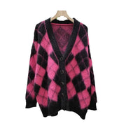 Plaid Knitted Cardigan Coat For Women Looty Lush