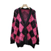 Plaid Knitted Cardigan Coat For Women Looty Lush