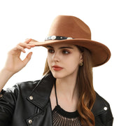 Retro Woolen Western Cowboy Hat Fashion Big Brim Top Hat Looty Lush