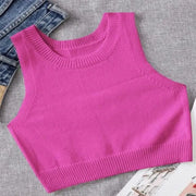 Slim Fit Sleeveless Short Knitted Camisole Looty Lush