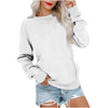 Solid Color Pullover Sweatshirt With Pocket Fashion Loose Round Neck Long Sleeves Top Womens Clothing Looty Lush