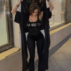 Street Casual Slim-fit Letters Rhinestone Vest Type Jumpsuit Looty Lush