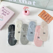 Summer Bow Socks Thin Shallow Mouth Invisible Non-slip Tight Looty Lush