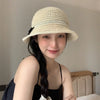 Summer Outing Hollow Out Bow Straw Hat Women's Japanese Style Looty Lush