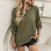 Top Women's Loose Casual Solid Color Buttons Long-sleeved Sweater Looty Lush