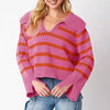 V-neck Large Lapel Short Knitted Women's Top Looty Lush