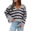 V-neck Large Lapel Short Knitted Women's Top Looty Lush