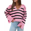 V-neck Large Lapel Short Knitted Women's Top Looty Lush