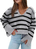 V-neck Large Lapel Short Knitted Women's Top Looty Lush