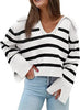 V-neck Large Lapel Short Knitted Women's Top Looty Lush