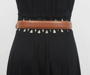 Versatile Ins Style Genuine Leather Gold Mouth Square Head Decorative Waistband Looty Lush