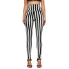 Vertical Stripes High Waist Leggings Cropped Skinny Pants Looty Lush