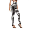 Vertical Stripes High Waist Leggings Cropped Skinny Pants Looty Lush